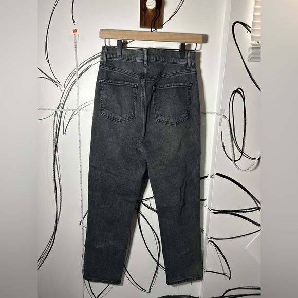 SO High Rise Straight Leg w/ Slit Ankle Gray Women's Jeans Size 7 Button Fly - Picture 6 of 8